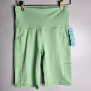 NWT Ideology Green Compression Bike Shorts, Sz XS